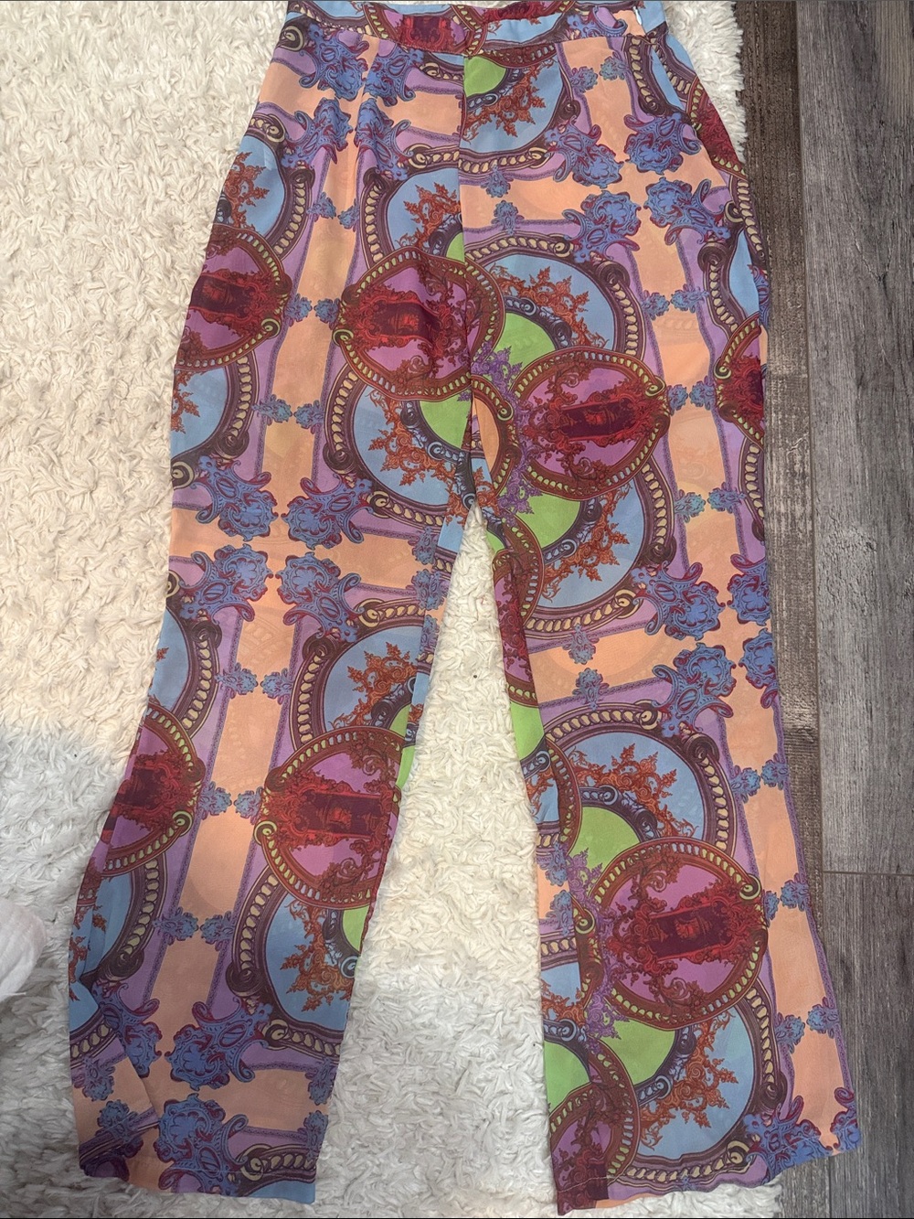 Pretty Little Thing Patterned Wide-Leg Pants - Pink Multi